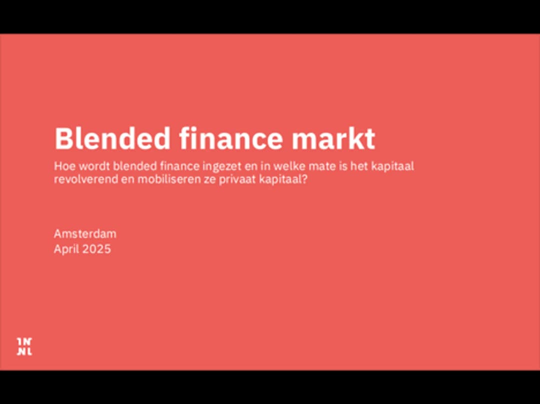 Blended finance marktonderzoek